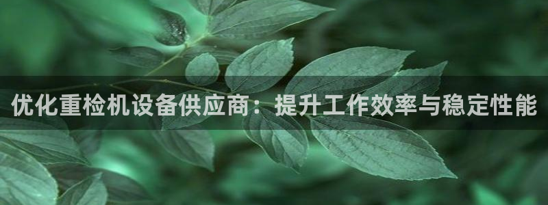 天宏娱乐直播在线观看：优化重检机设备供应商：提升工作效率与稳