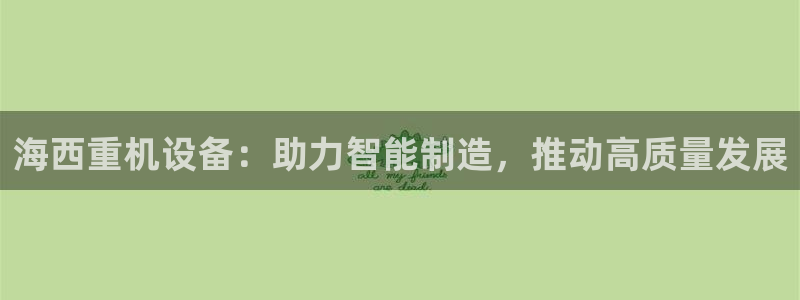 天宏3娱乐登录：海西重机设备：助力智能制造，推动高质量发展