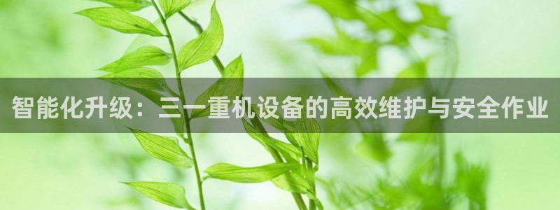 天宏娱乐登录平台：智能化升级：三一重机设备的高效维护与安全作